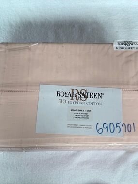 Vtg-Royal Sateen King Sheet Set 510 TC Egyptian Combed Cotton Kitan Textiles